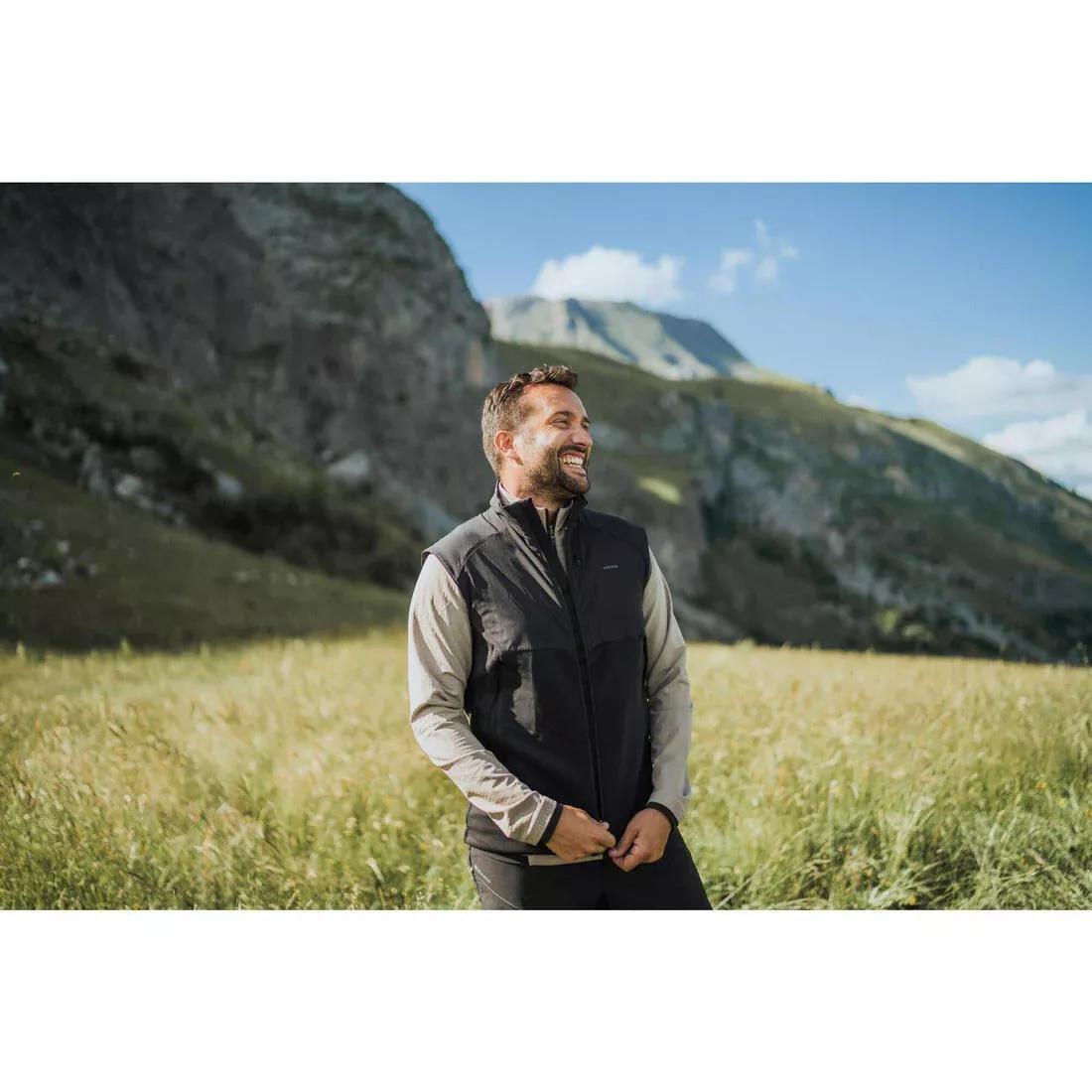 Men Mountain Walking Fleece Gilet - Mh500, Black, No Color, large image number 1