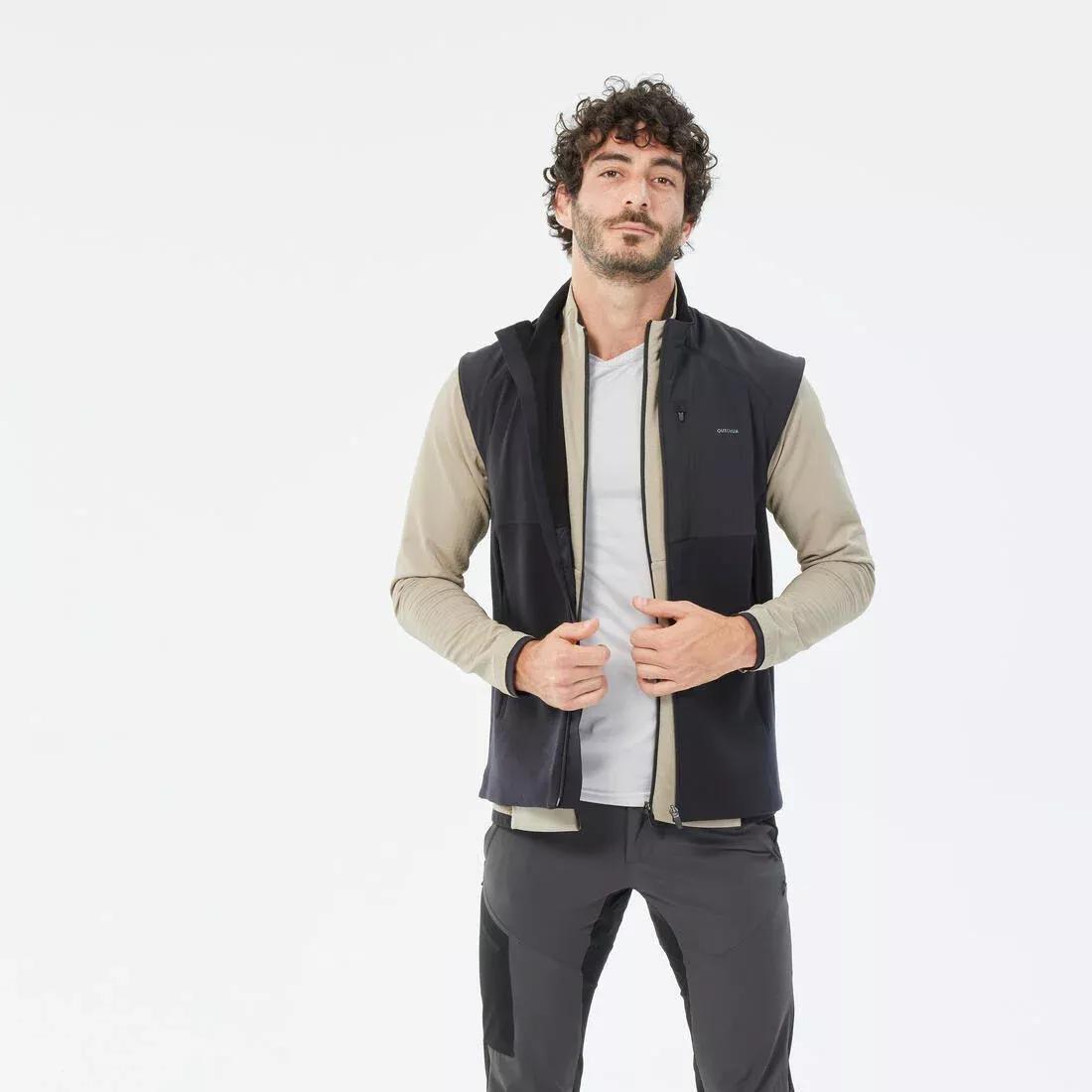 Men Mountain Walking Fleece Gilet - Mh500, Black, , large image number 4