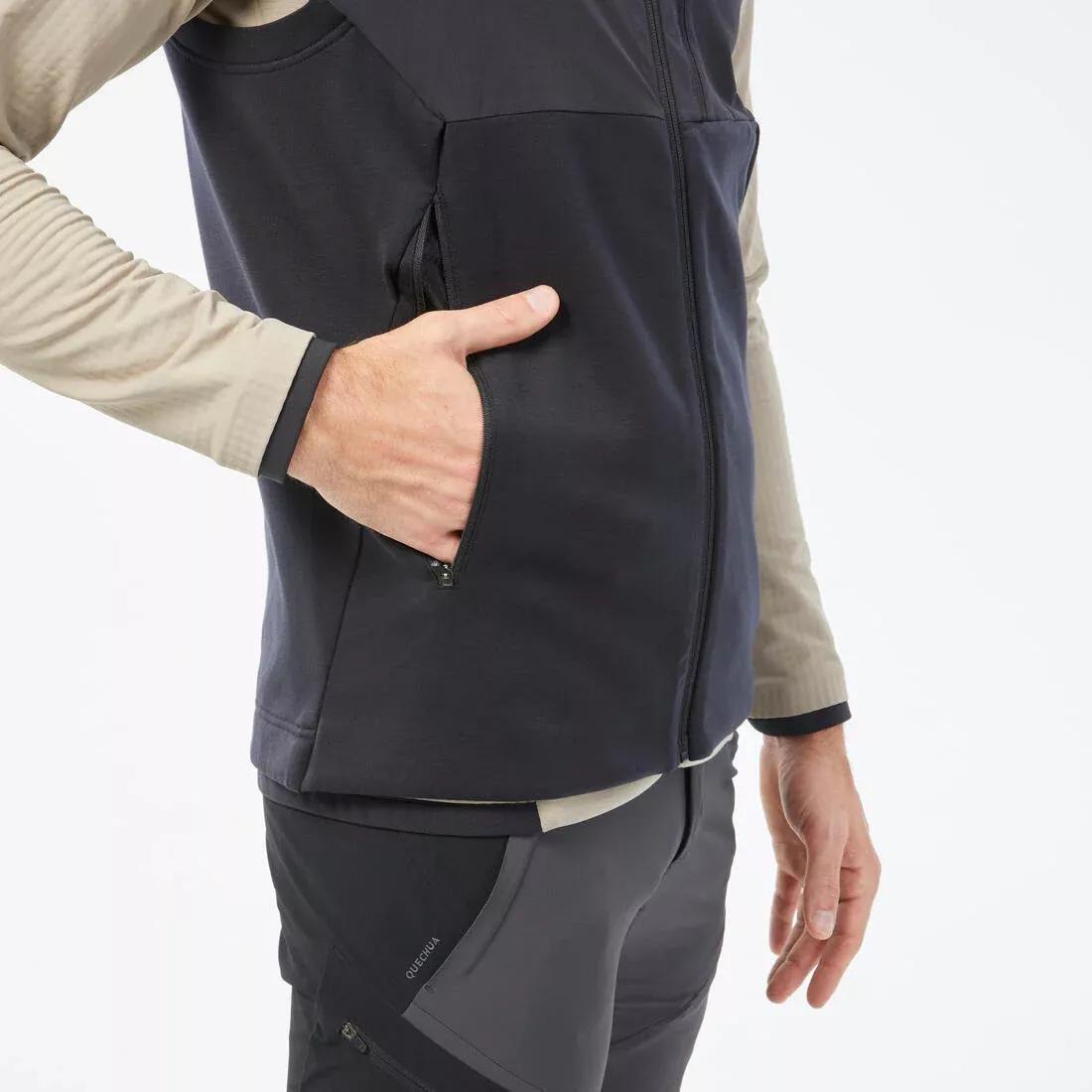 Men Mountain Walking Fleece Gilet - Mh500, Black, No Color, large image number 6