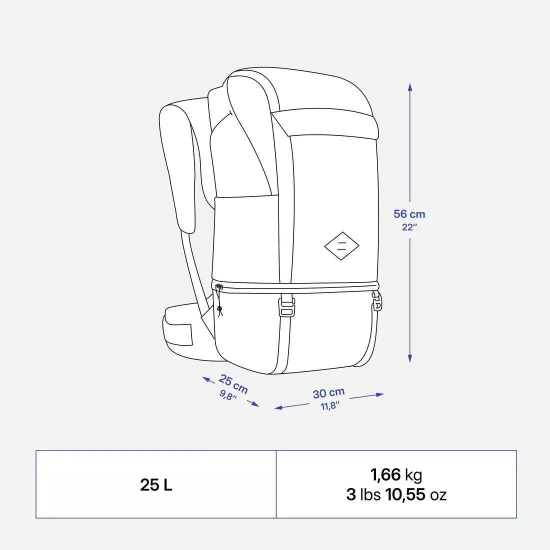 Insulated Comfort Hiking Backpack 25 L - Arpenaz 900, Khaki, No Color, large image number 2