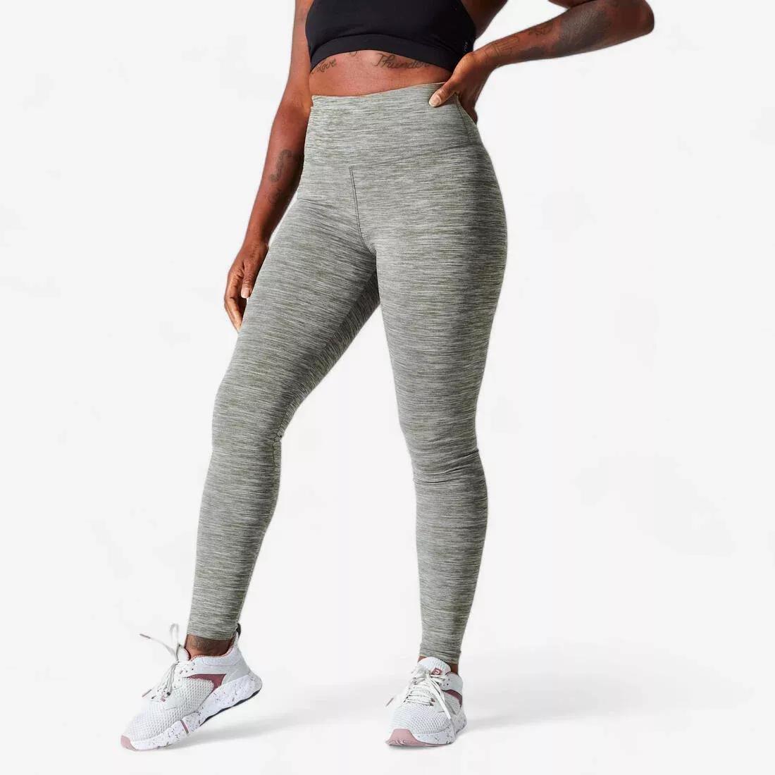 Women High-Waisted Cardio Fitness Leggings, Green, No Color, large image number 0