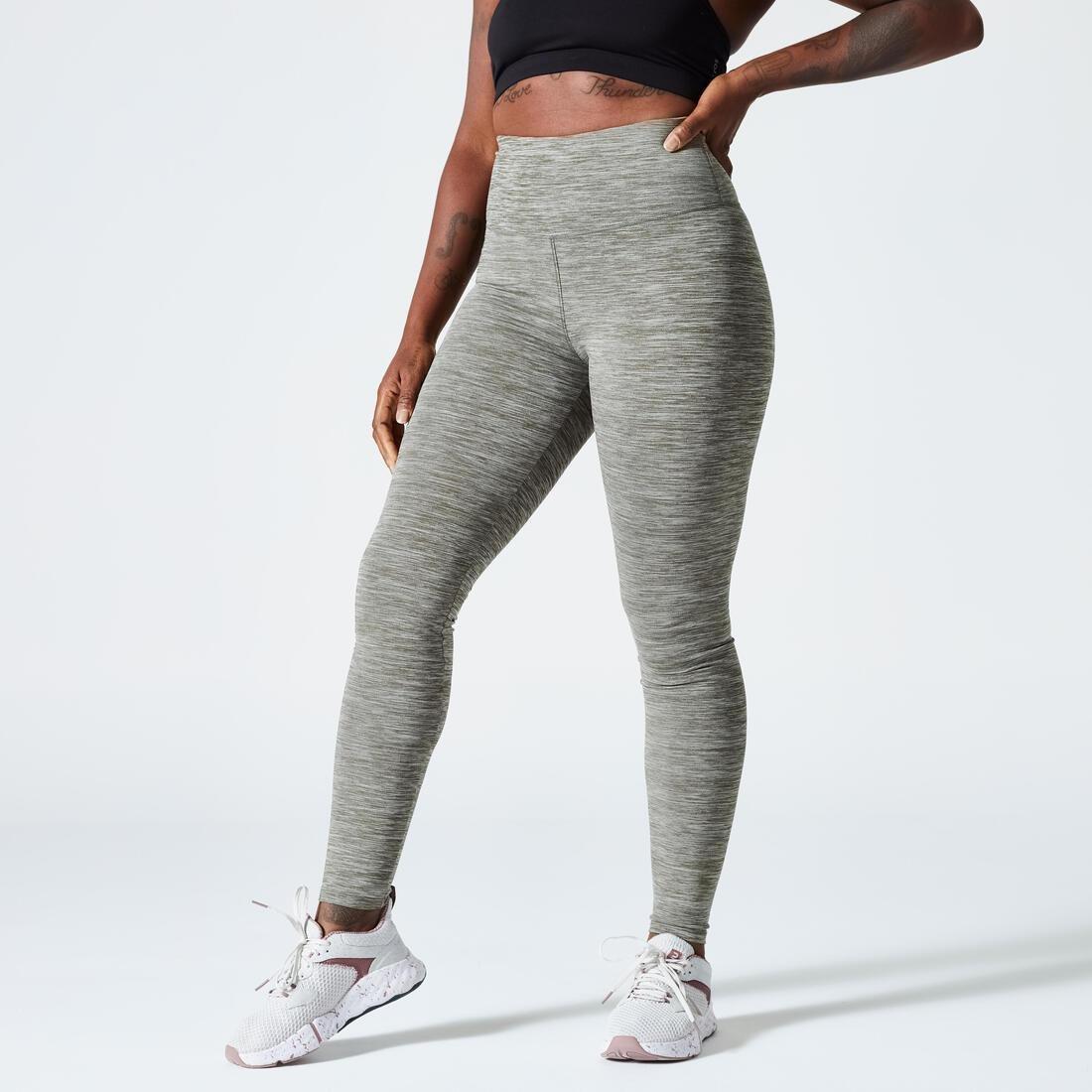 Women High-Waisted Cardio Fitness Leggings, Green, No Color, large image number 2