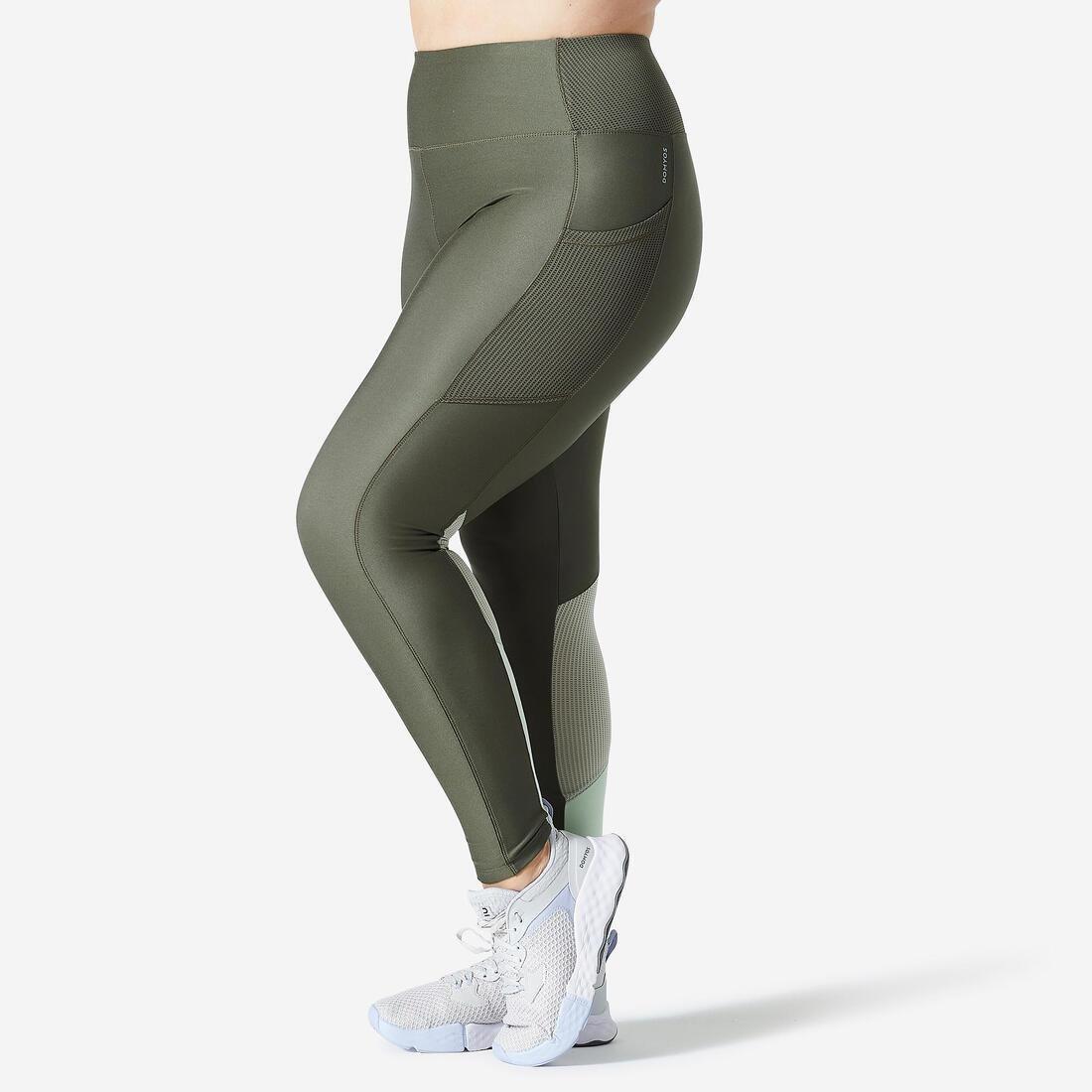Women Phone Pocket Fitness High-Waisted Leggings, Green, No Color, large image number 0