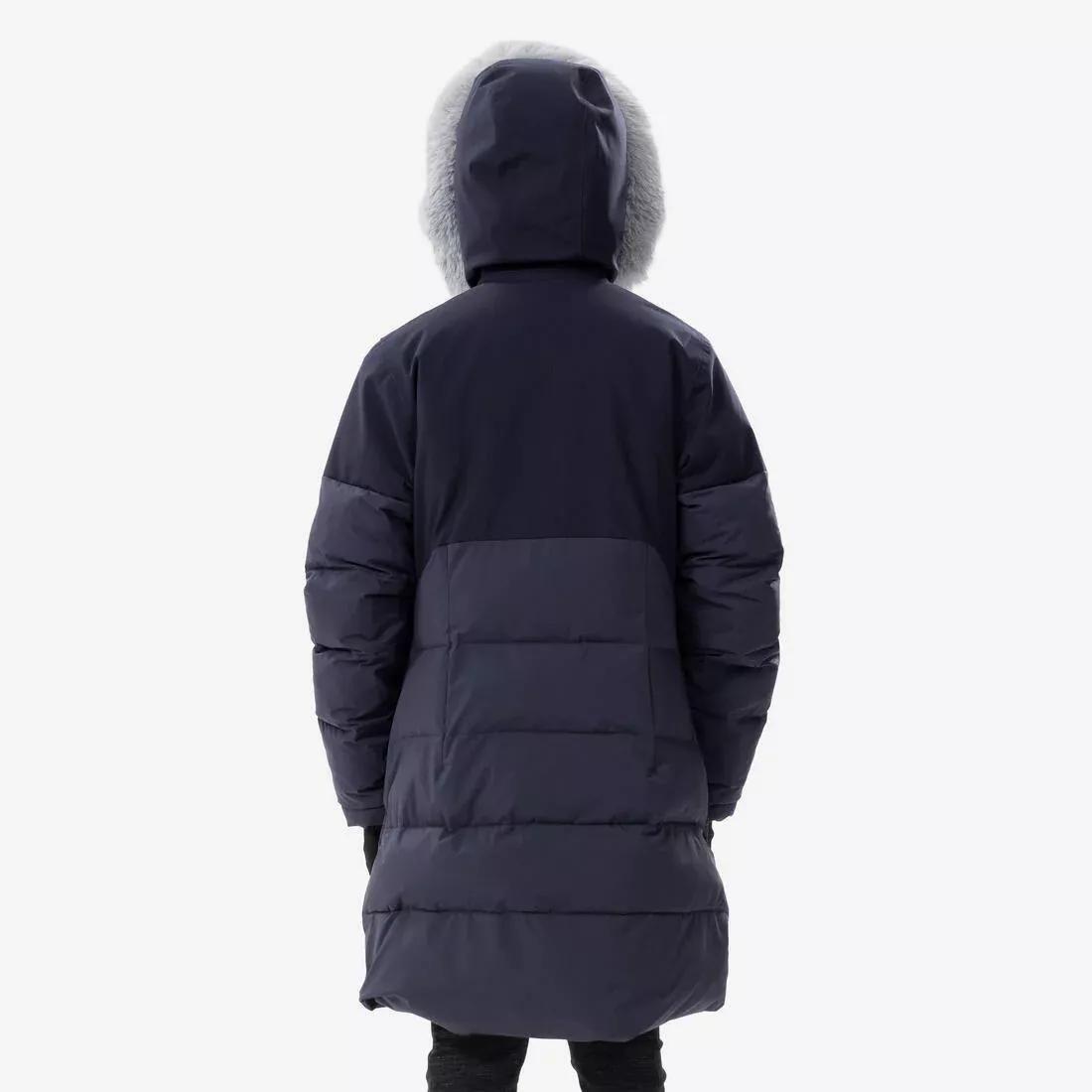 Kids Unisex Warm, Padded Hiking Jacket - 7-15 Years - Nh500, Blue, No Color, large image number 3