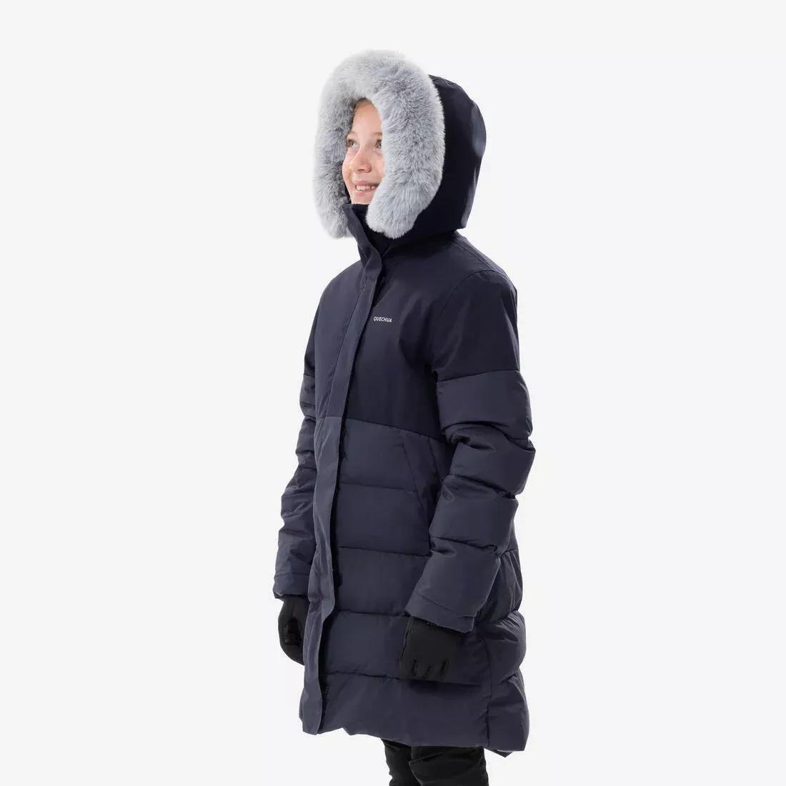 Kids Unisex Warm, Padded Hiking Jacket - 7-15 Years - Nh500, Blue, No Color, large image number 4