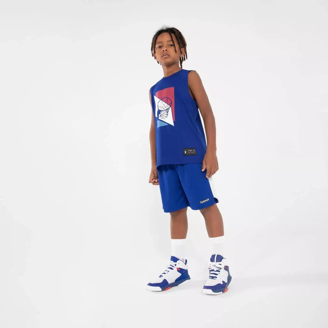 Kids Boys Sleeveless Basketball Jersey - Ts500Ns, White, , large image number 3