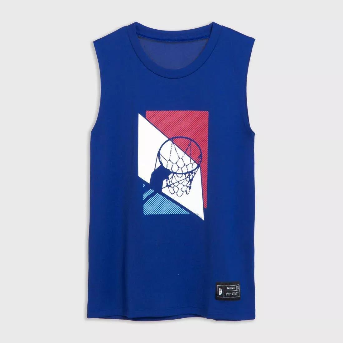 Kids Boys Sleeveless Basketball Jersey - Ts500Ns, White, , large image number 4