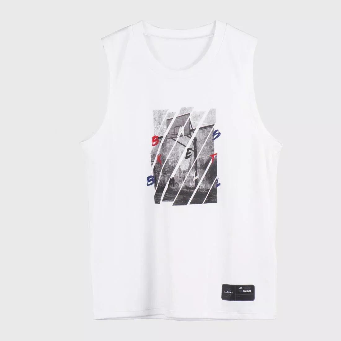 Kids Boys Sleeveless Basketball Jersey - Ts500Ns, White, , large image number 8