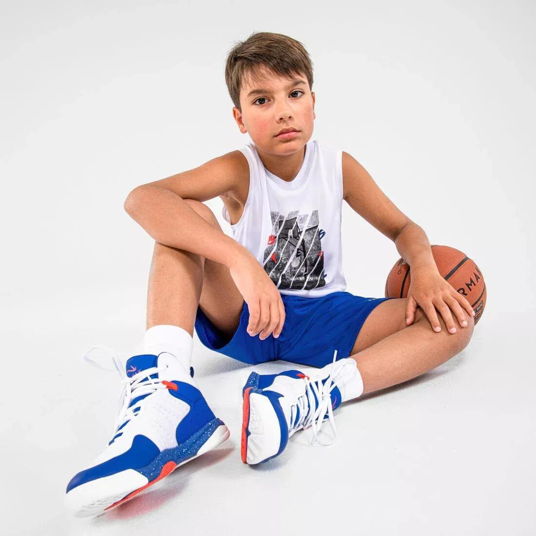 Kids Boys Sleeveless Basketball Jersey - Ts500Ns, White, , large image number 11
