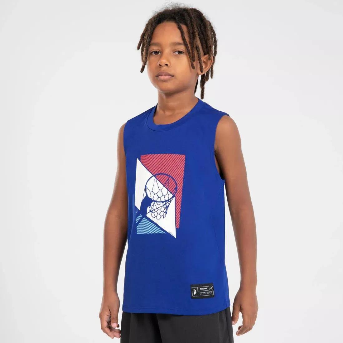 Kids Boys Sleeveless Basketball Jersey - Ts500Ns, White, , large image number 13