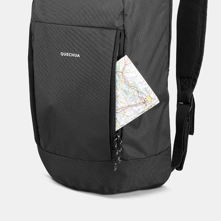 Unisex Hiking 10L Backpack Arpenaz NH100 Black QUECHUA