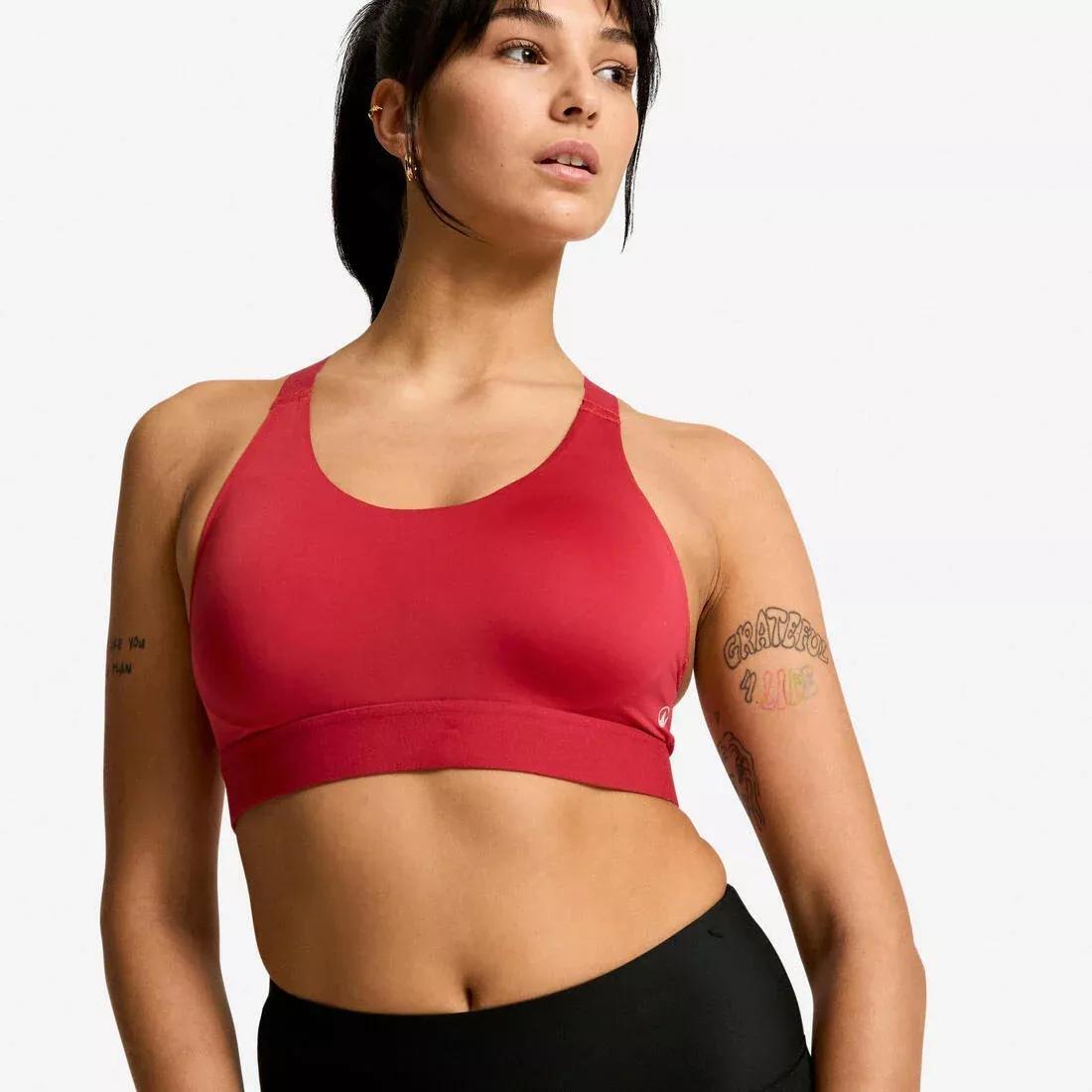 SAGE GREEN Women's High Support Adjustable Sports Bra with Cups, 5401_000, medium