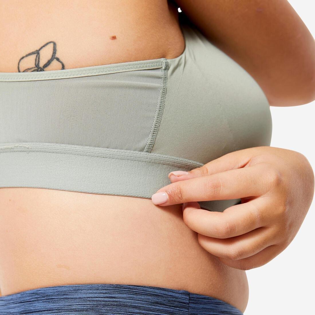 SAGE GREEN Women's High Support Adjustable Sports Bra with Cups, 5401_000, large image number 8