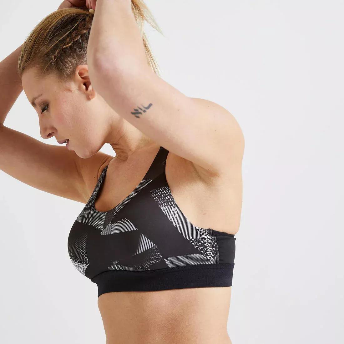 SAGE GREEN Women's High Support Adjustable Sports Bra with Cups, 5401_000, large image number 14