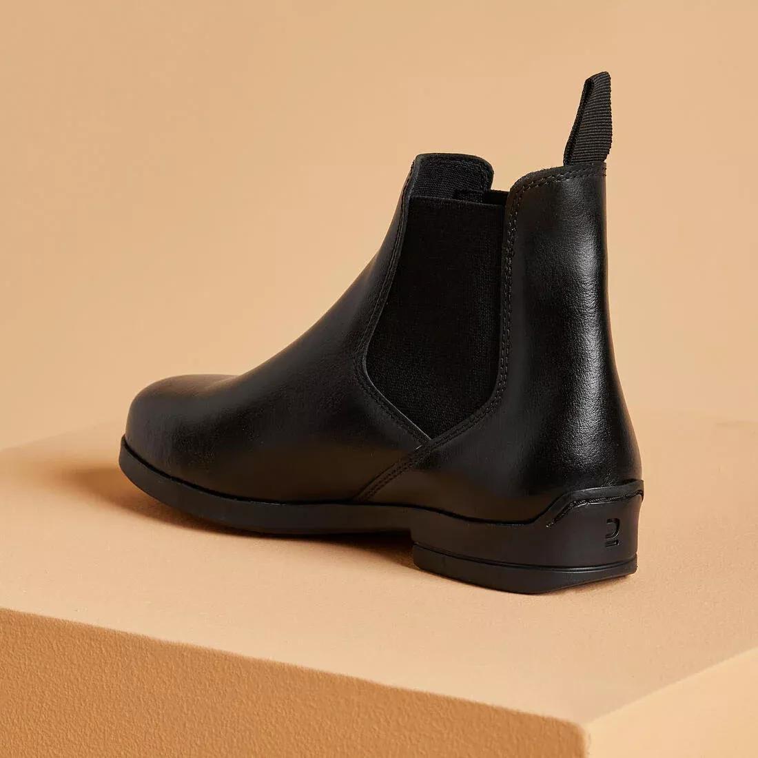 BLACK Kids' Horse Riding Jodhpur Boots 500, , large image number 1