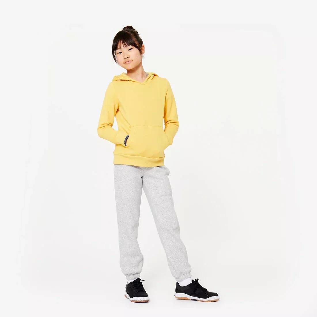 MUSTARD YELLOW Kids' Cotton Hoodie - Cedar, No Color, large image number 1