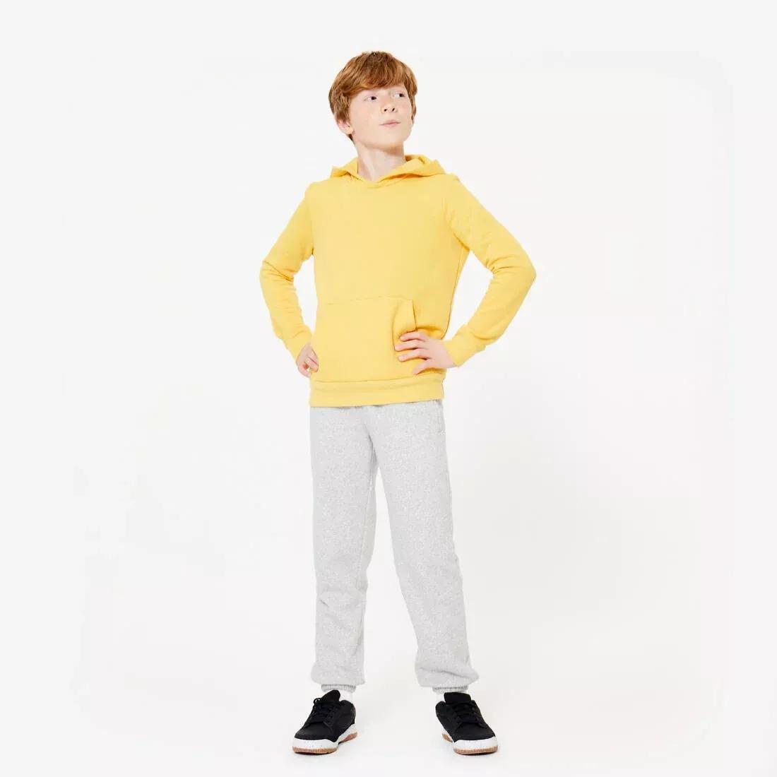 MUSTARD YELLOW Kids' Cotton Hoodie - Cedar, No Color, large image number 5