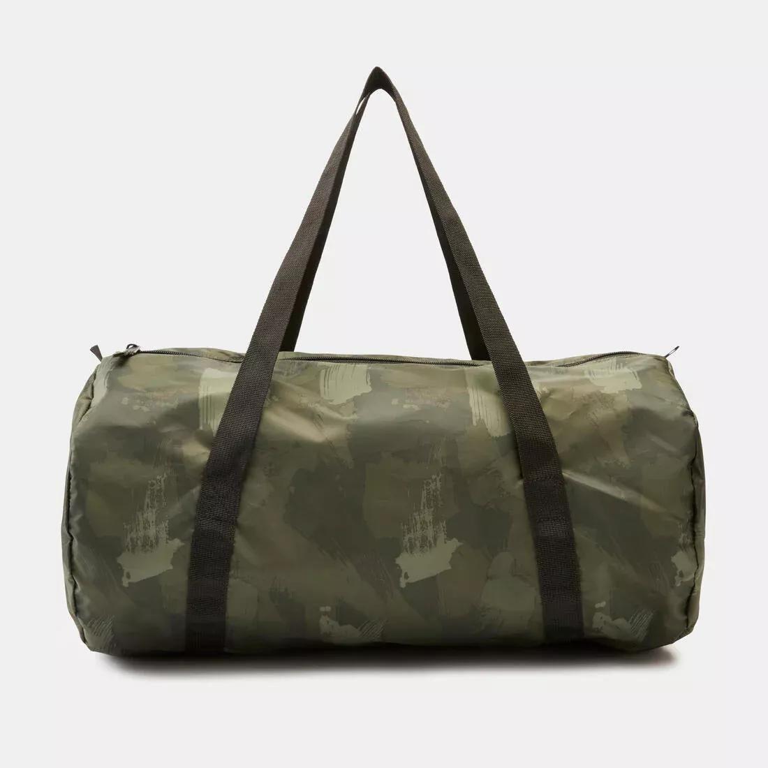 DOMYOS - Fold-Down Fitness Bag 30L, Khaki