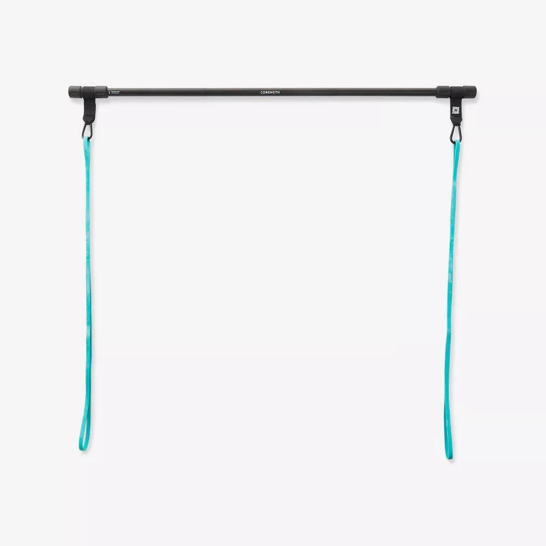 Strength Training Bar with Two 15 kg Bands, Black, No Color, large image number 0