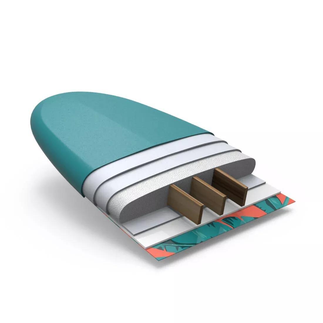 DEFAULT FOAM SURFBOARD 500 7'8. Comes with 1 leash and 3 fins, No Color, large image number 10