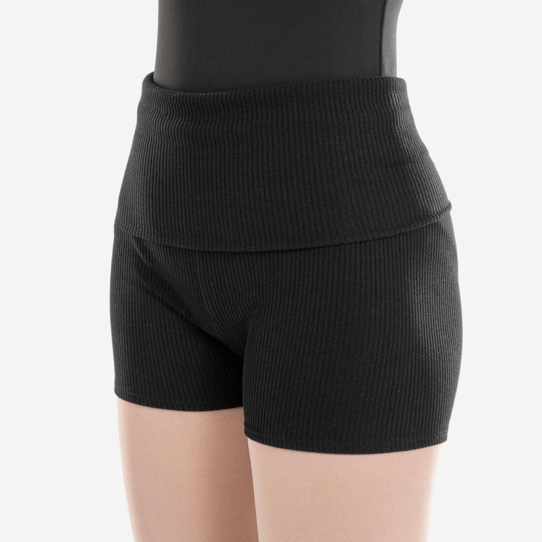 Female Adults And Kids Dance Warm-Up Shorts, Black, No Color, large image number 1