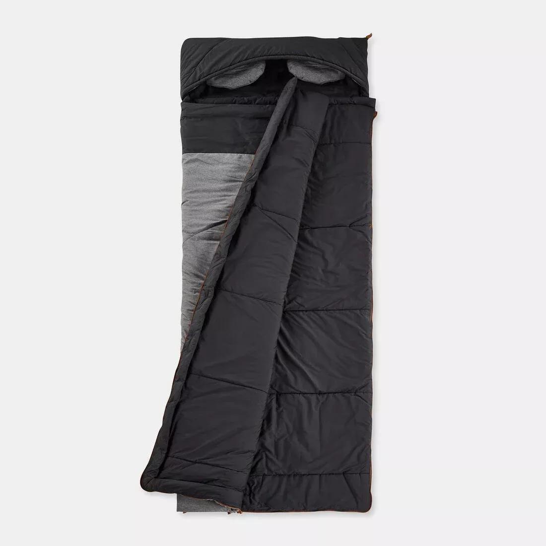 GREY COTTON SLEEPING BAG FOR CAMPING - ARPENAZ 0?� COTTON, iron grey, No Color, large image number 3
