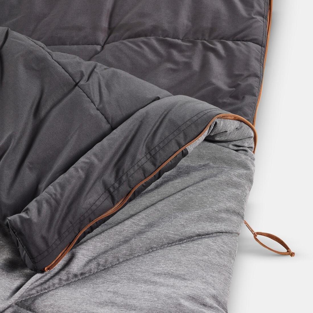 GREY COTTON SLEEPING BAG FOR CAMPING - ARPENAZ 0?� COTTON, iron grey, No Color, large image number 4