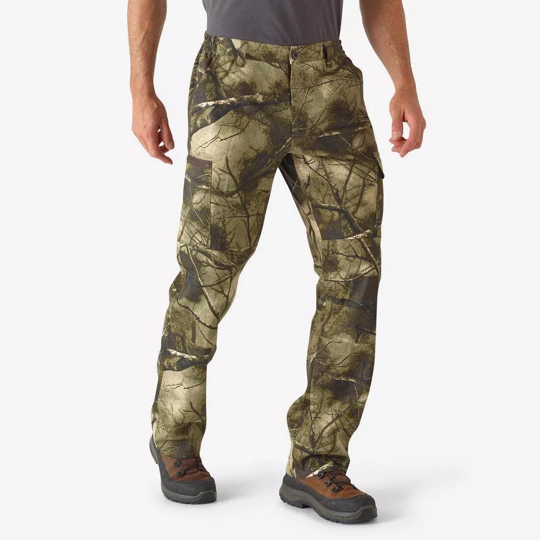 Hunting Breathable Silent Cotton Trousers - 100 Treemetic Camouflage, Multicolour, 5401_000, large image number 1