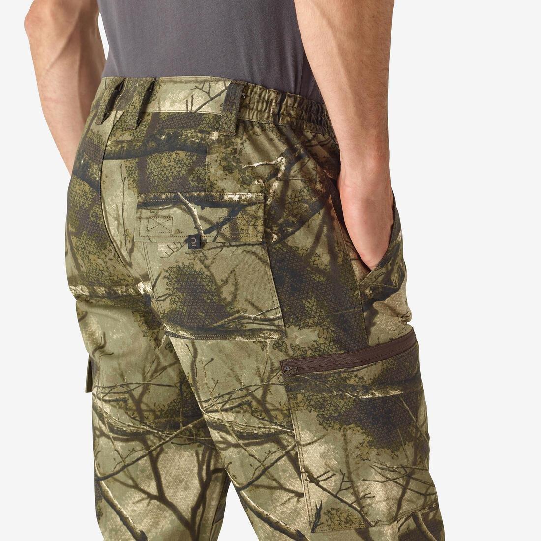Hunting Breathable Silent Cotton Trousers - 100 Treemetic Camouflage, Multicolour, 5401_000, large image number 3