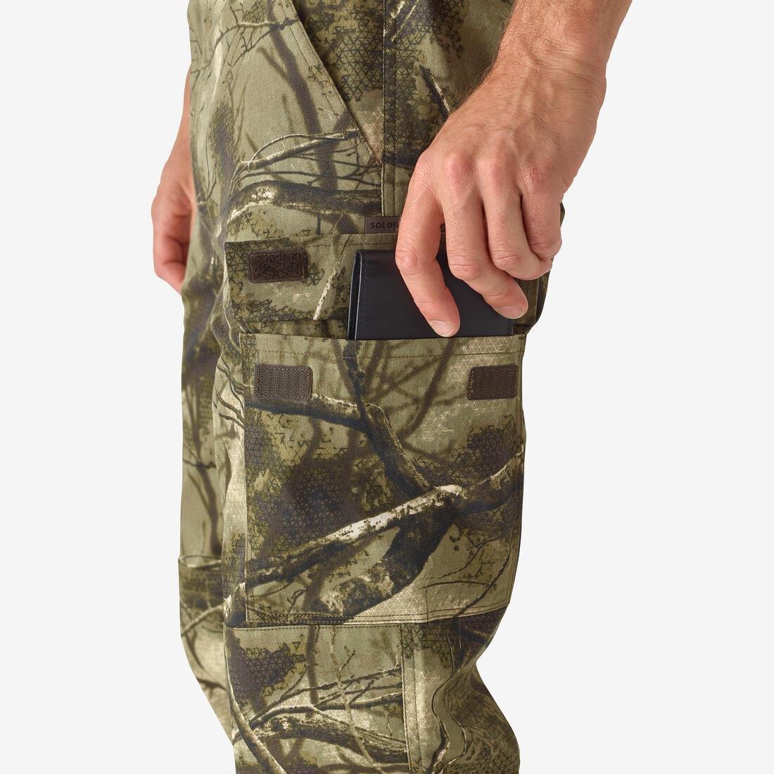 Hunting Breathable Silent Cotton Trousers - 100 Treemetic Camouflage, Multicolour, 5401_000, large image number 4