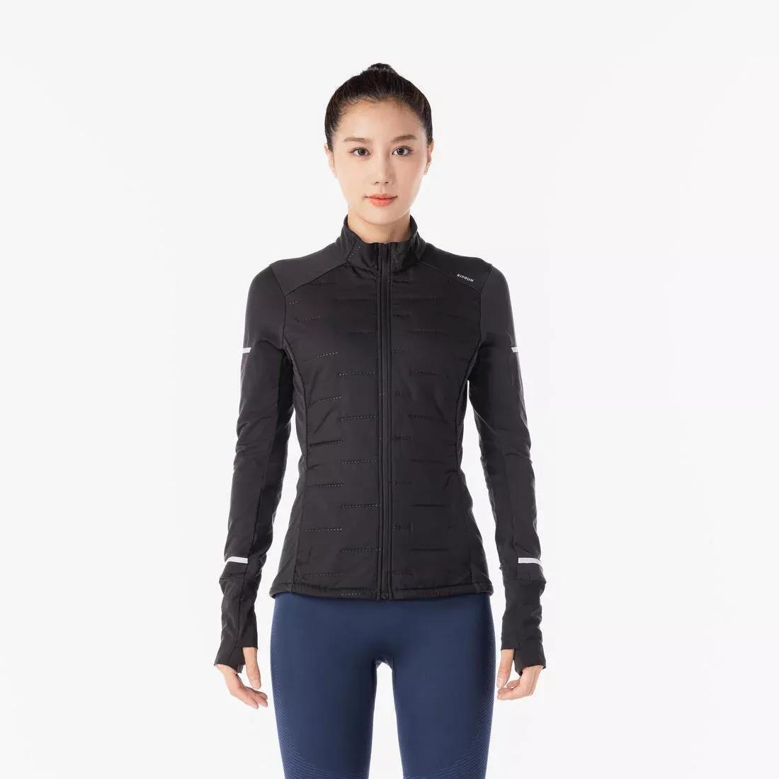 Women Kiprun Warm Jacket, Black, 5401_000, medium