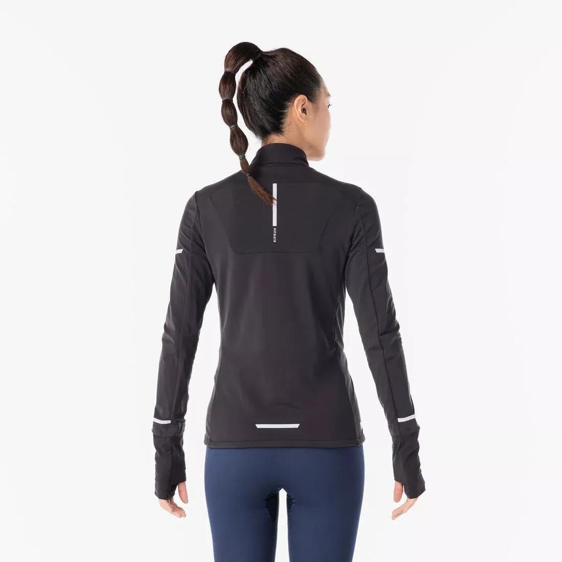 Women Kiprun Warm Jacket, Black, 5401_000, large image number 3