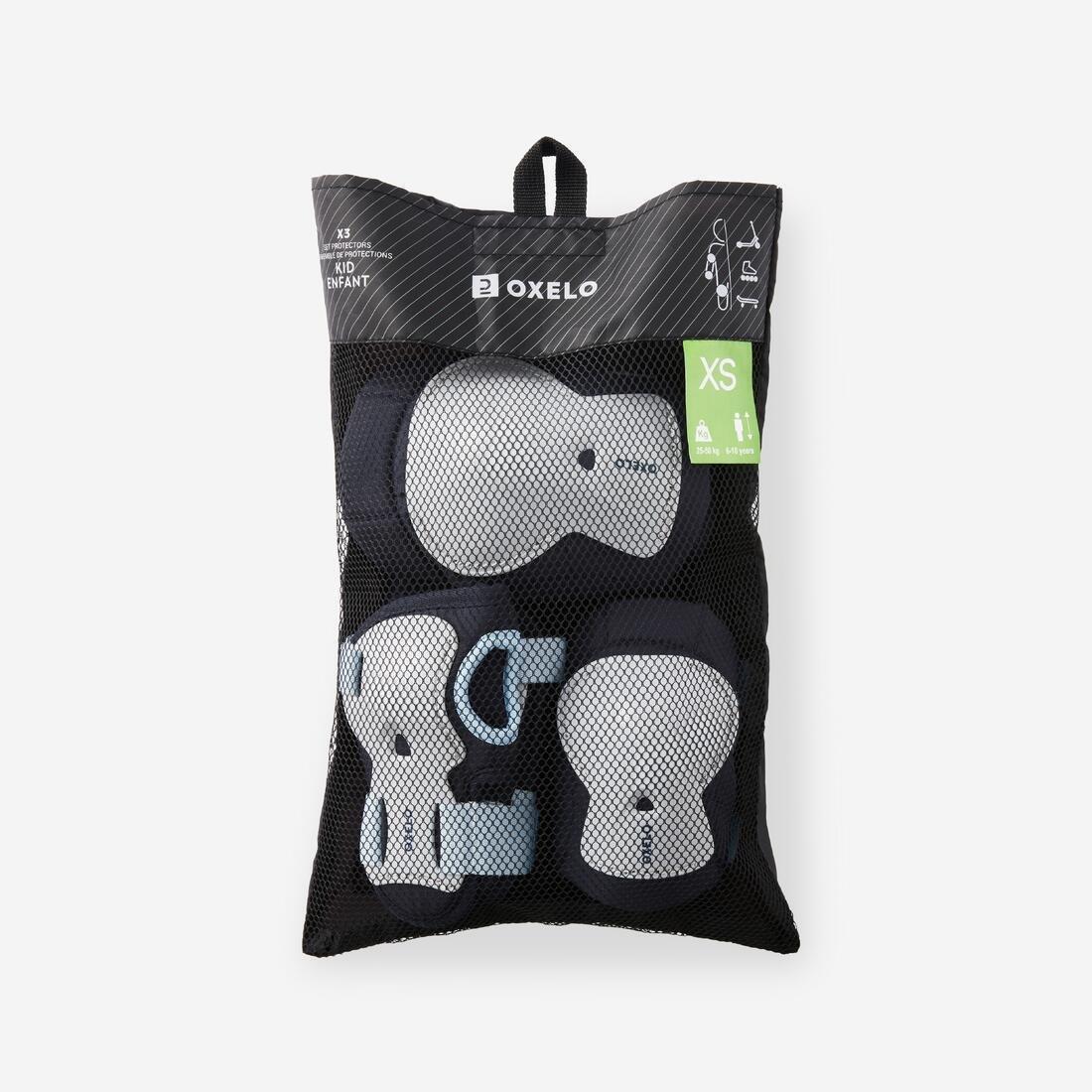 Kids' 3x2 Skating Scooter Skateboard Protectors Set Play, Ash Green, No Color, medium