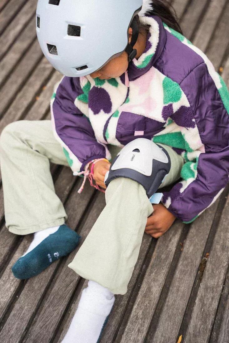 Kids' 3x2 Skating Scooter Skateboard Protectors Set Play, Ash Green, No Color, medium