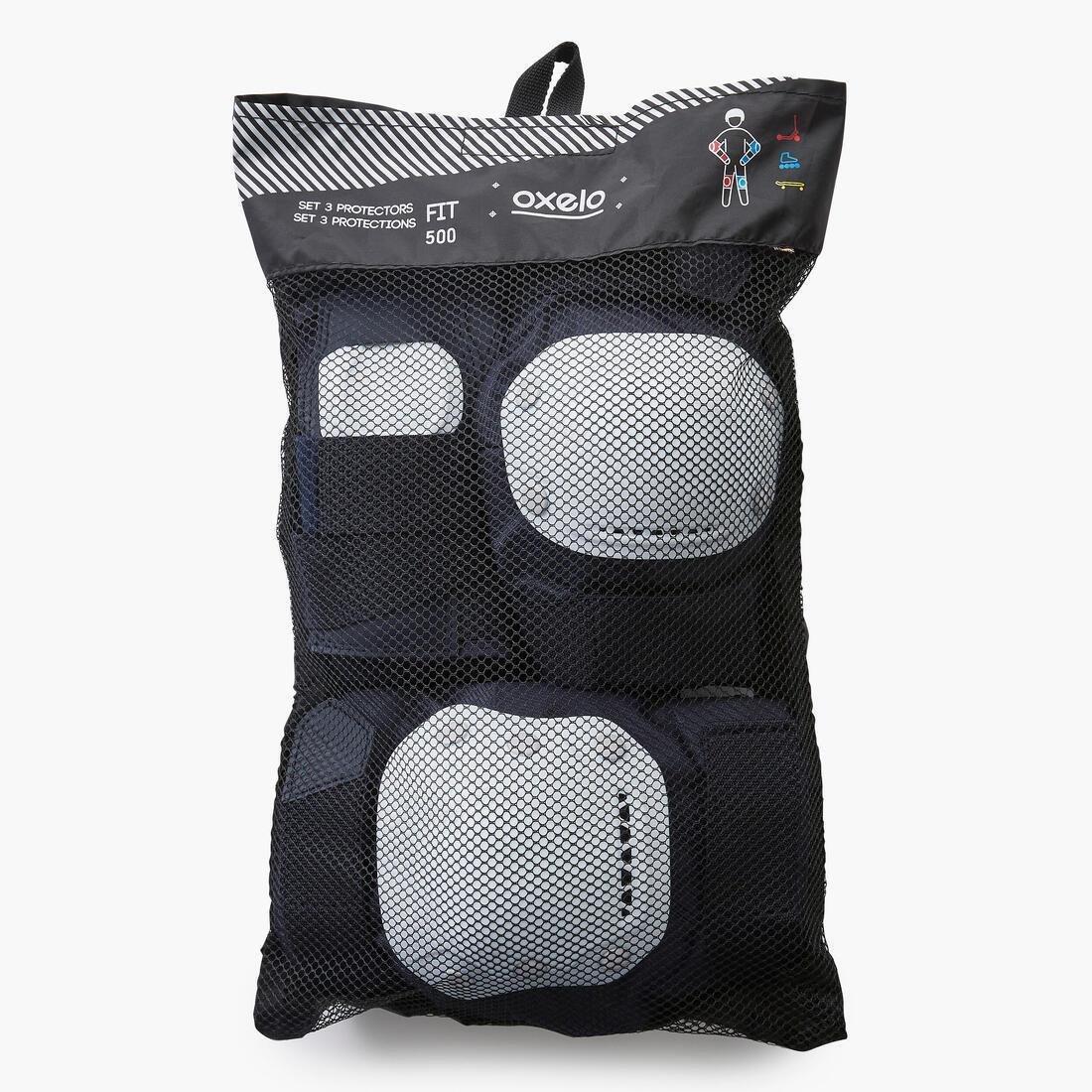 Adult 2 X 3-Piece Inline Skate Protection Set - Fit500, Navy, No Color, medium