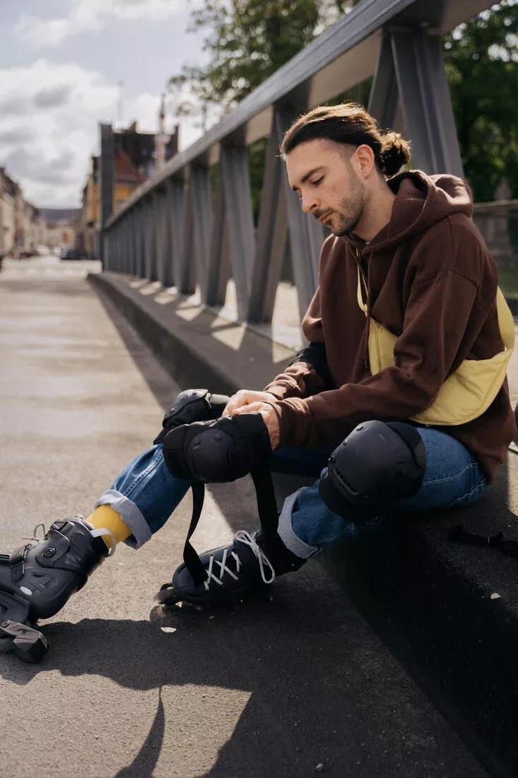 Unisex 2 X 3-Piece Inline Skate Protection Set - Fit500, Black, No Color, large image number 10