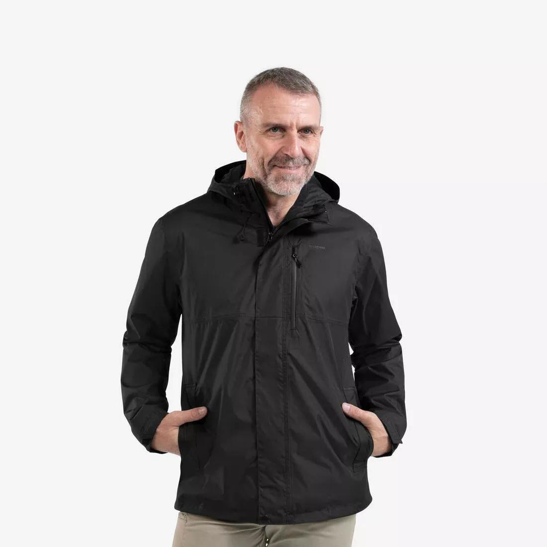 Men Waterproof Hiking Jacket - Nh500 Imper, Black, No Color, large image number 1