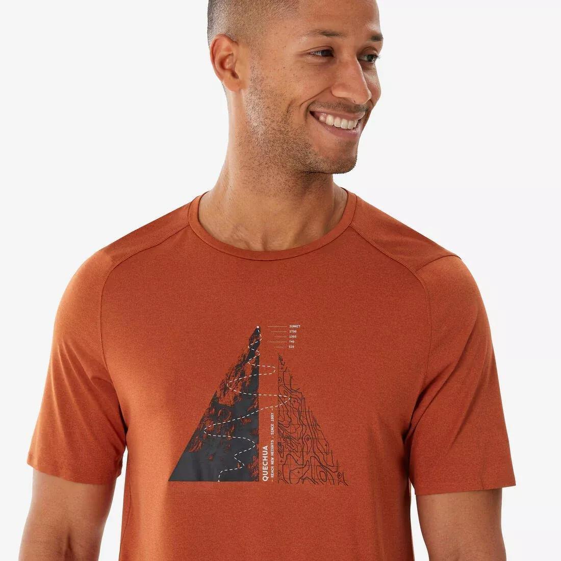 Men Short-Sleeved Hiking T-Shirt - MH500, Grey, No Color, large image number 4