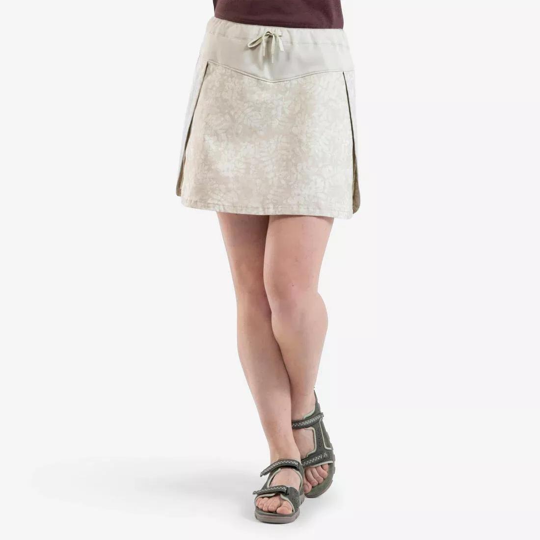 Women Hiking Skort NH500, Beige, No Color, medium