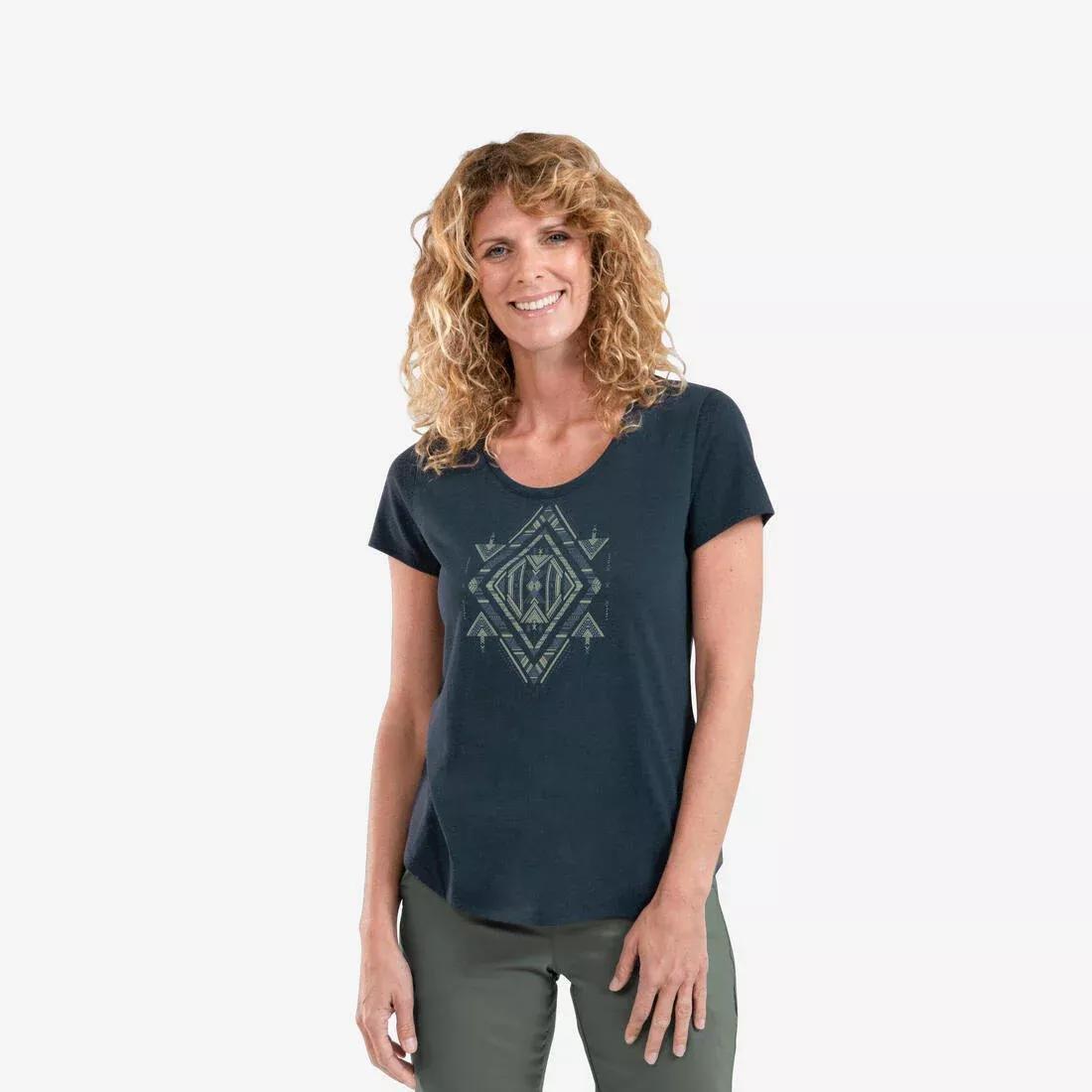 Women Hiking T-Shirt - NH500, Navy, 5401_000, medium