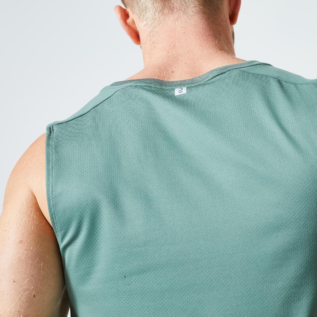 Men Fitness Training Tank Top - Plain, Green, , large image number 2