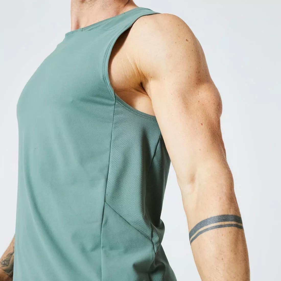 Men Fitness Training Tank Top - Plain, Green, , large image number 3