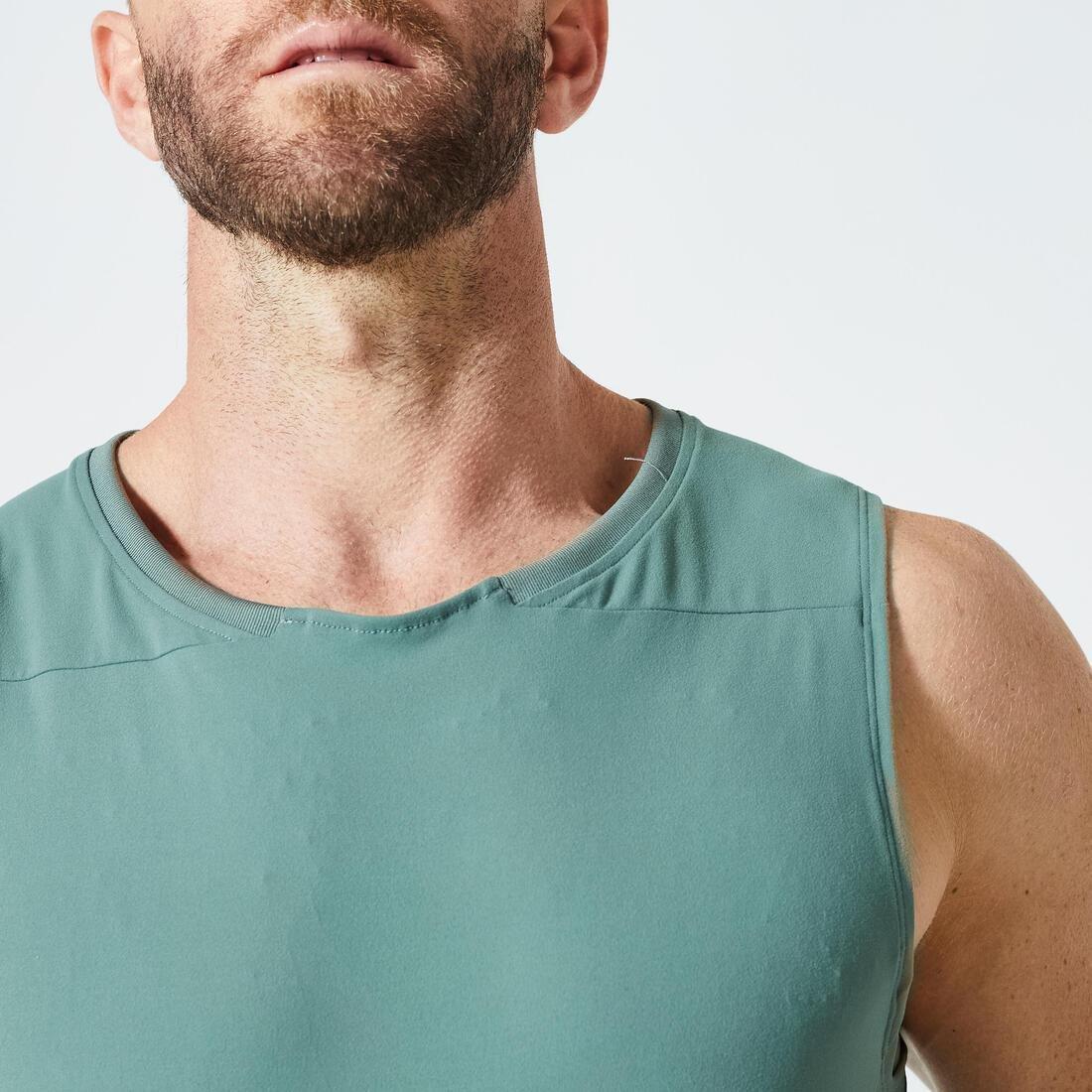 Men Fitness Training Tank Top - Plain, Green, , large image number 4