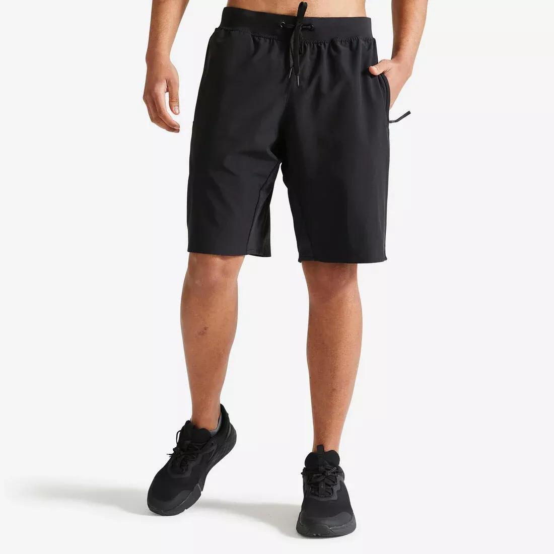 Men Zip Pocket Breathable Fitness Shorts, Blue, , large image number 5