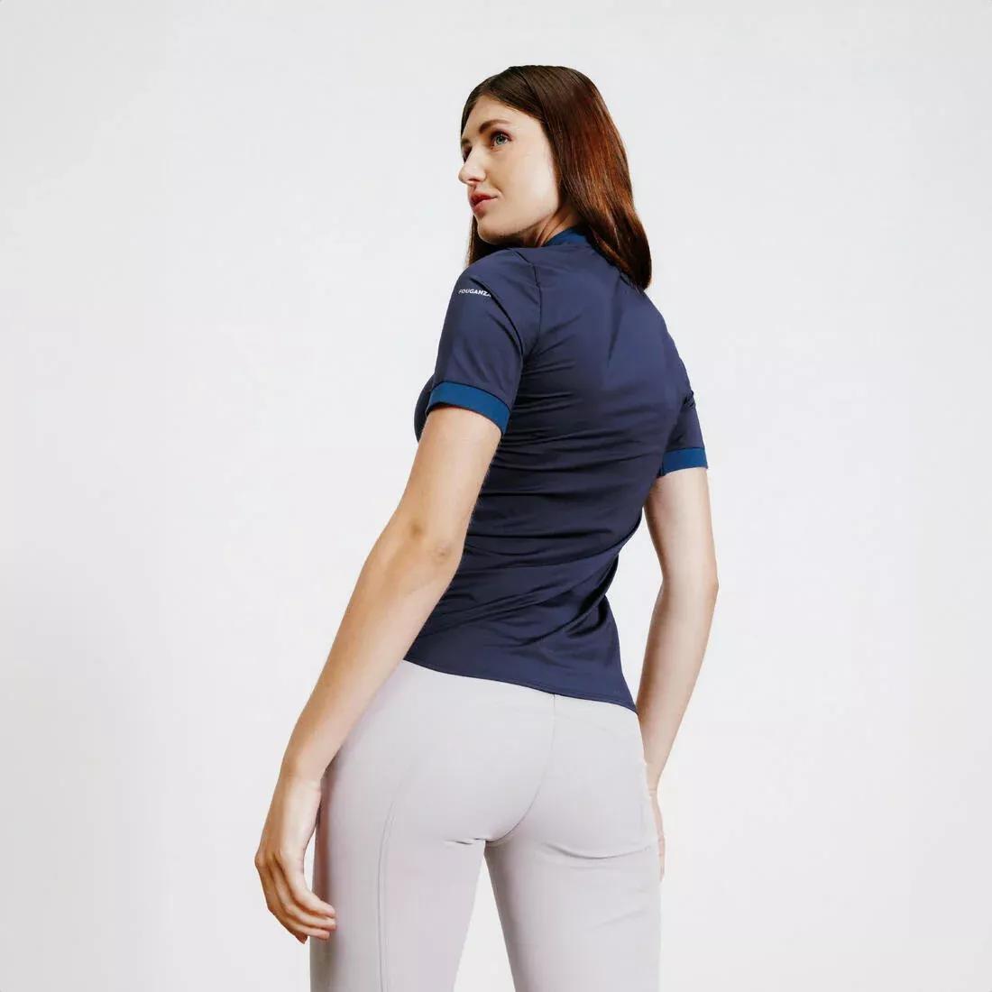 SMOKED BLACK Women's Horse Riding Short-Sleeved Heritage Polo Shirt, , large image number 13