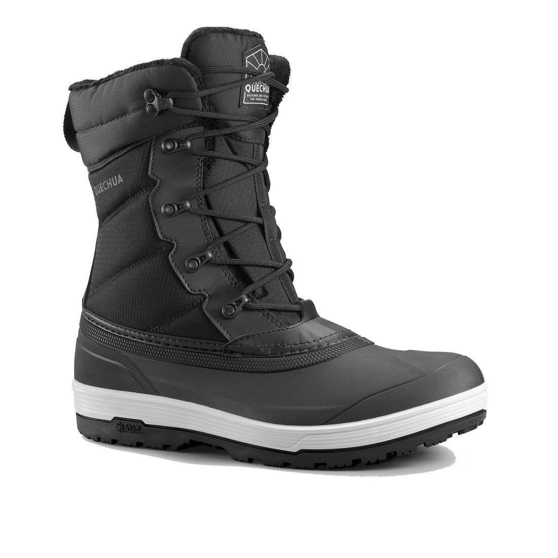 Men Warm Waterproof Snow Boots - Sh500 Lace-Up , Black, No Color, large image number 0