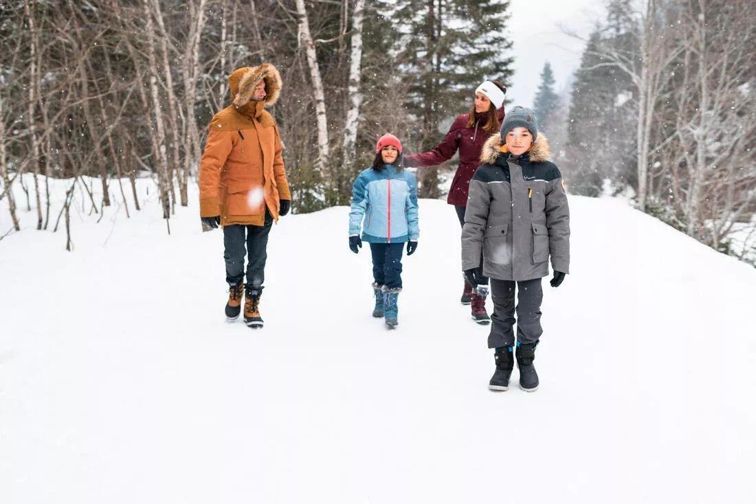 Men Warm Waterproof Snow Boots - Sh500 Lace-Up , Black, No Color, large image number 6