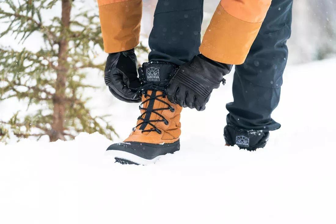 Men Warm Waterproof Snow Boots - Sh500 Lace-Up , Black, , large image number 9