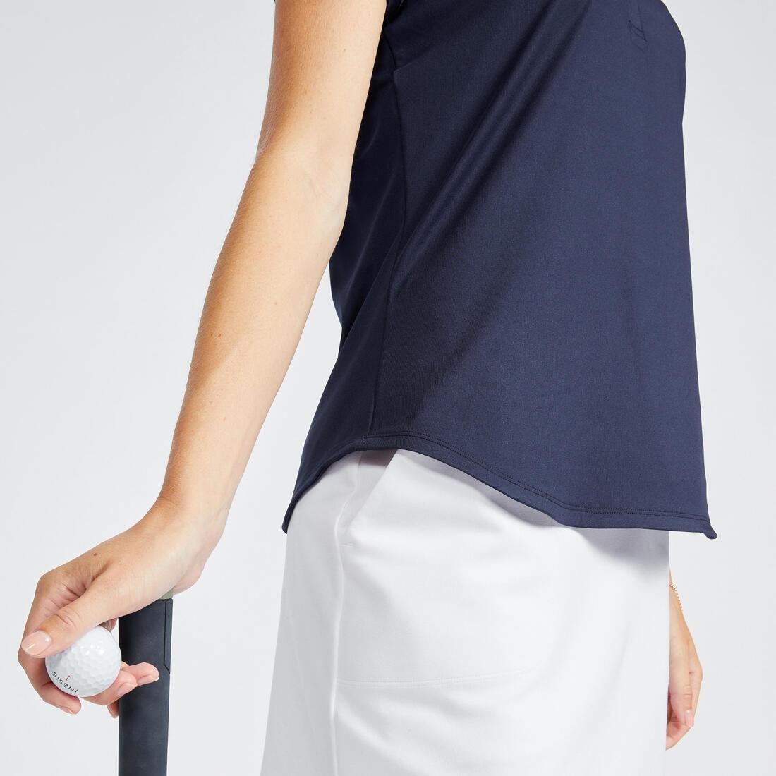 Women Golf Short Sleeve Polo Shirt - WW 500, Navy, No Color, large image number 3