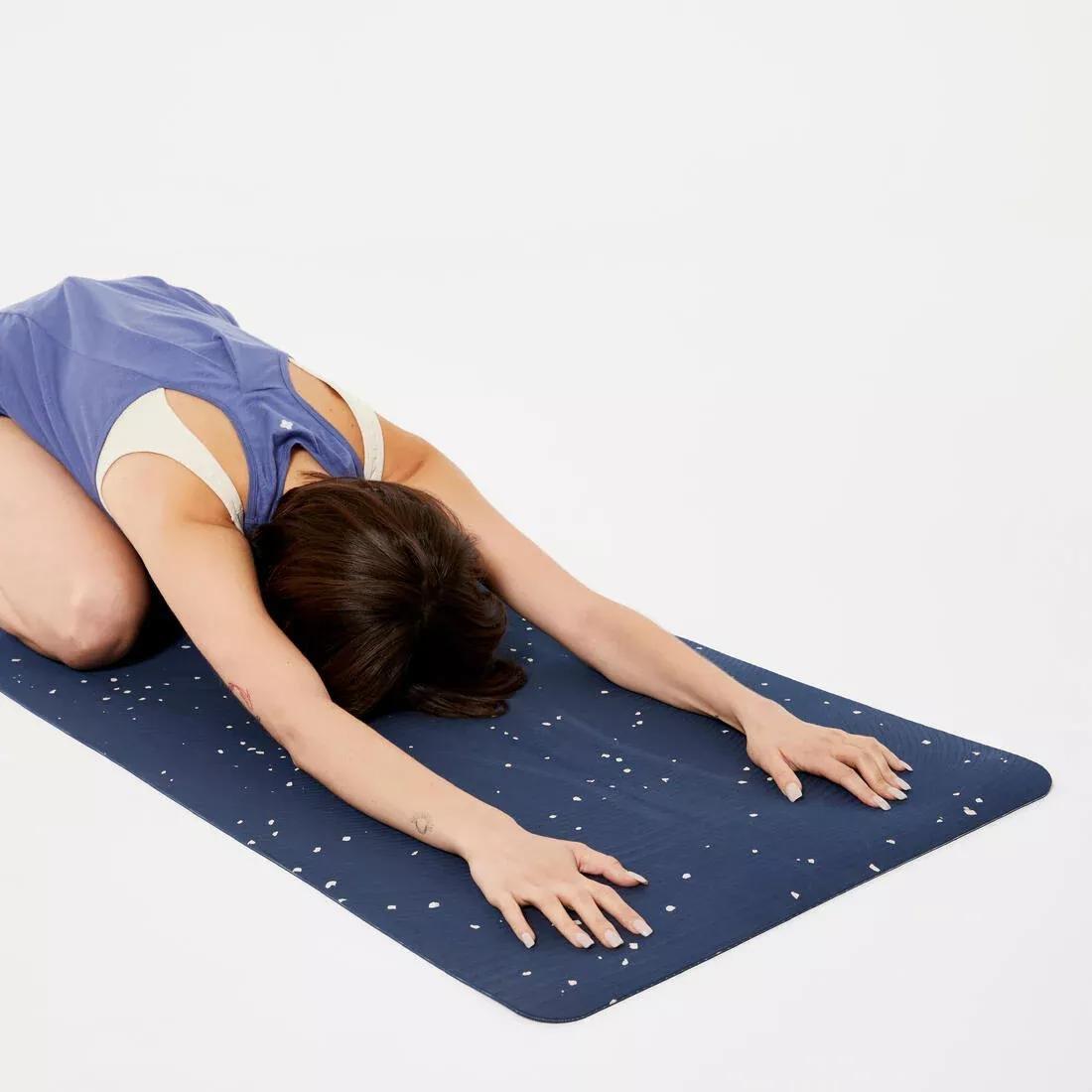 NAVY BLUE Light Yoga Mat 185 x 61 cm x 5 mm, No Color, large image number 2